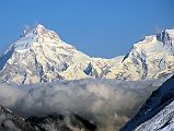 32 Manaslu and Ngadi Chuli Late Afternoon Close Up From Trail Between Tilicho Base Camp Hotel and Tilicho Tal Lake